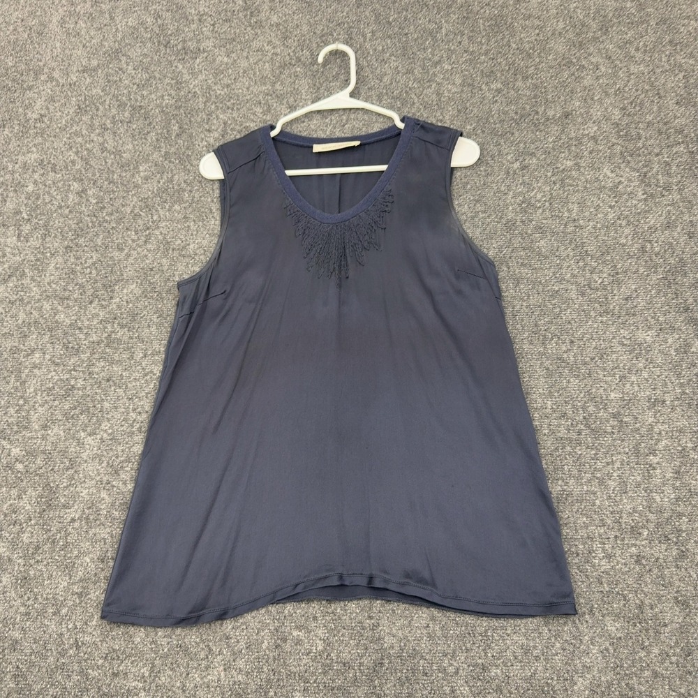 Brunello Cucinelli x Bergdorf Goodman Tank Top Womens XL Navy Silk Cashmere Luxe